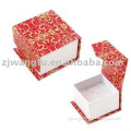 pink paper ring box with silk ribbon